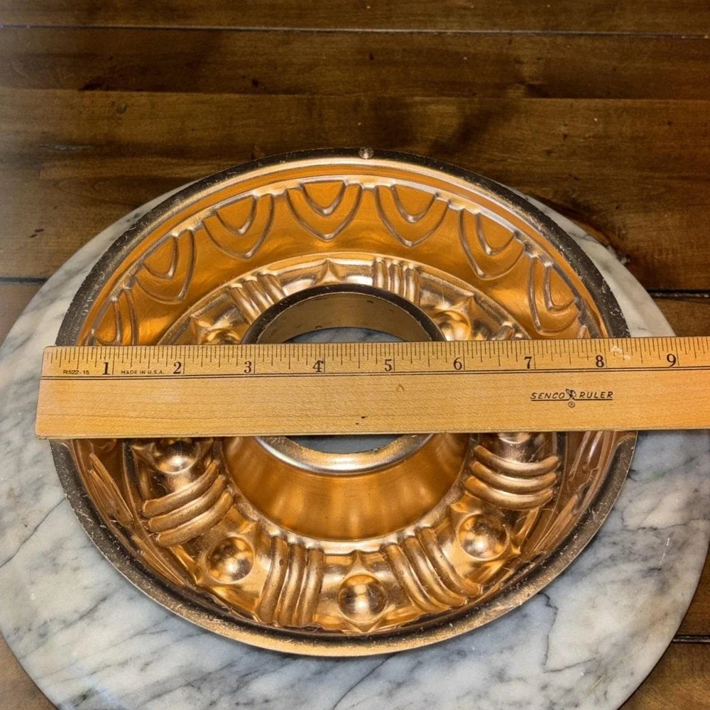 2pc VTG 1980s 80s Copper Jello‎ Mold Bundt Cake Pan Hanging Kitchen Wall Decor